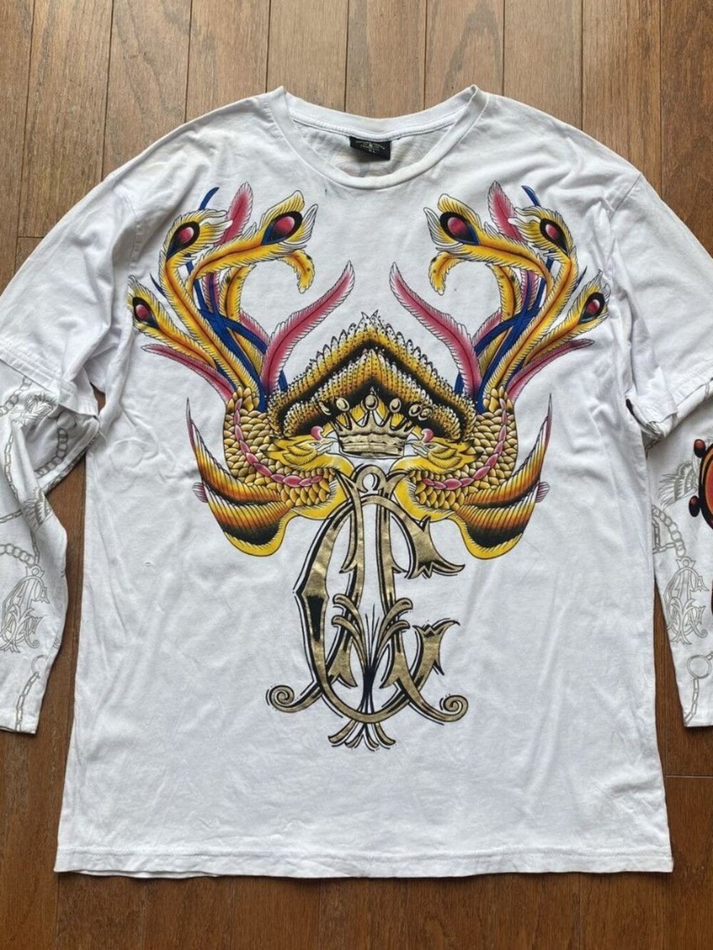 Christian Audigier Ed Hardy Longsleeve Layered Tee Mens XL